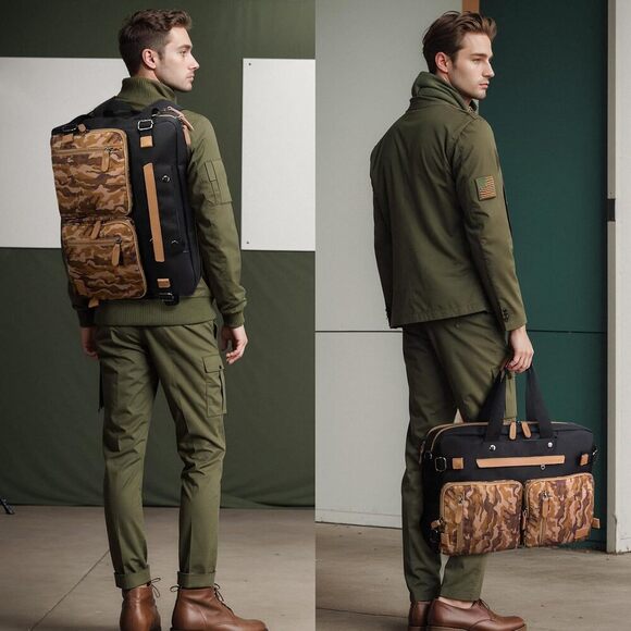 PS Le Periple 3 in 1 Computer Backpack 17.3 In Laptop Work Bag, Briefcase Desert - Picture 5 of 7